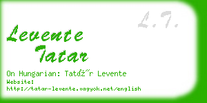 levente tatar business card